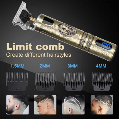 Obacre Professional Hair Trimmer for Men, Beard Trimmer Hair Clippers for Men, Cordless Rechargeable Hair Trimmer Cutting Grooming Kit,Beard Shaver Barbershop with LCD
