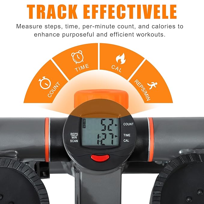 Mini Stair Stepper for Exercise at Home Stair Stepper with Resistance Bands Exercise Equipment for Home Stair Climber Stepper Machine for Home Gym Cardio Equipment for Full Body Workout